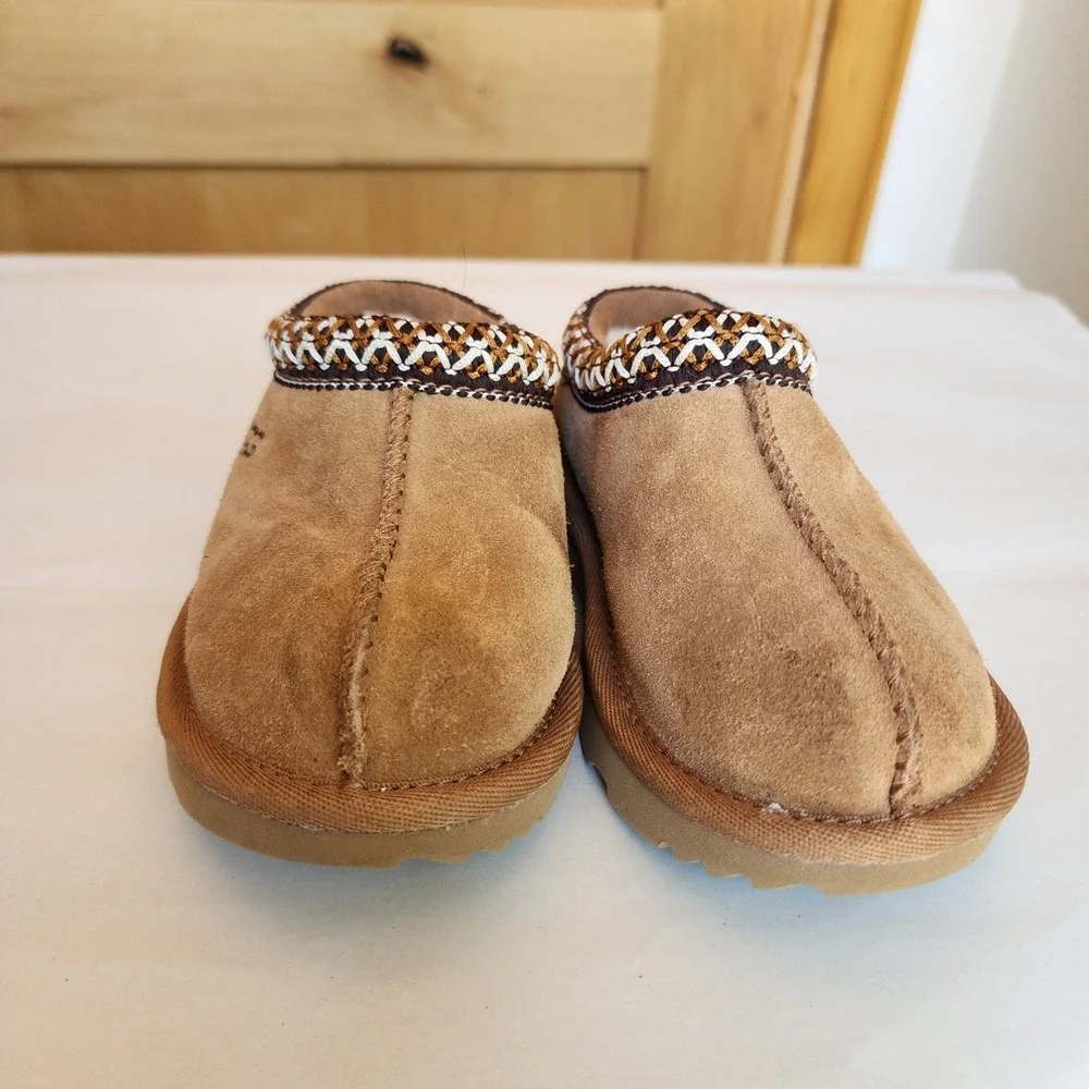 UGG US 8 Toddler Chestnut Suede Tasman II Slippers Classic Shearling Comfort